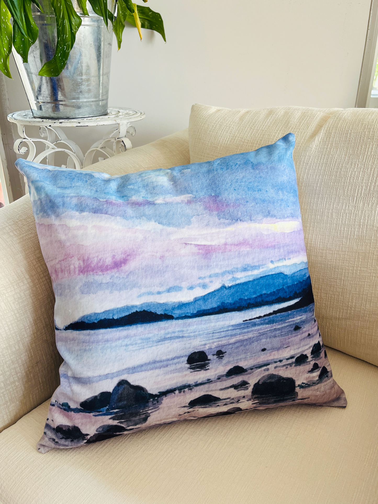 Lavender Sea & Sky cushion cover