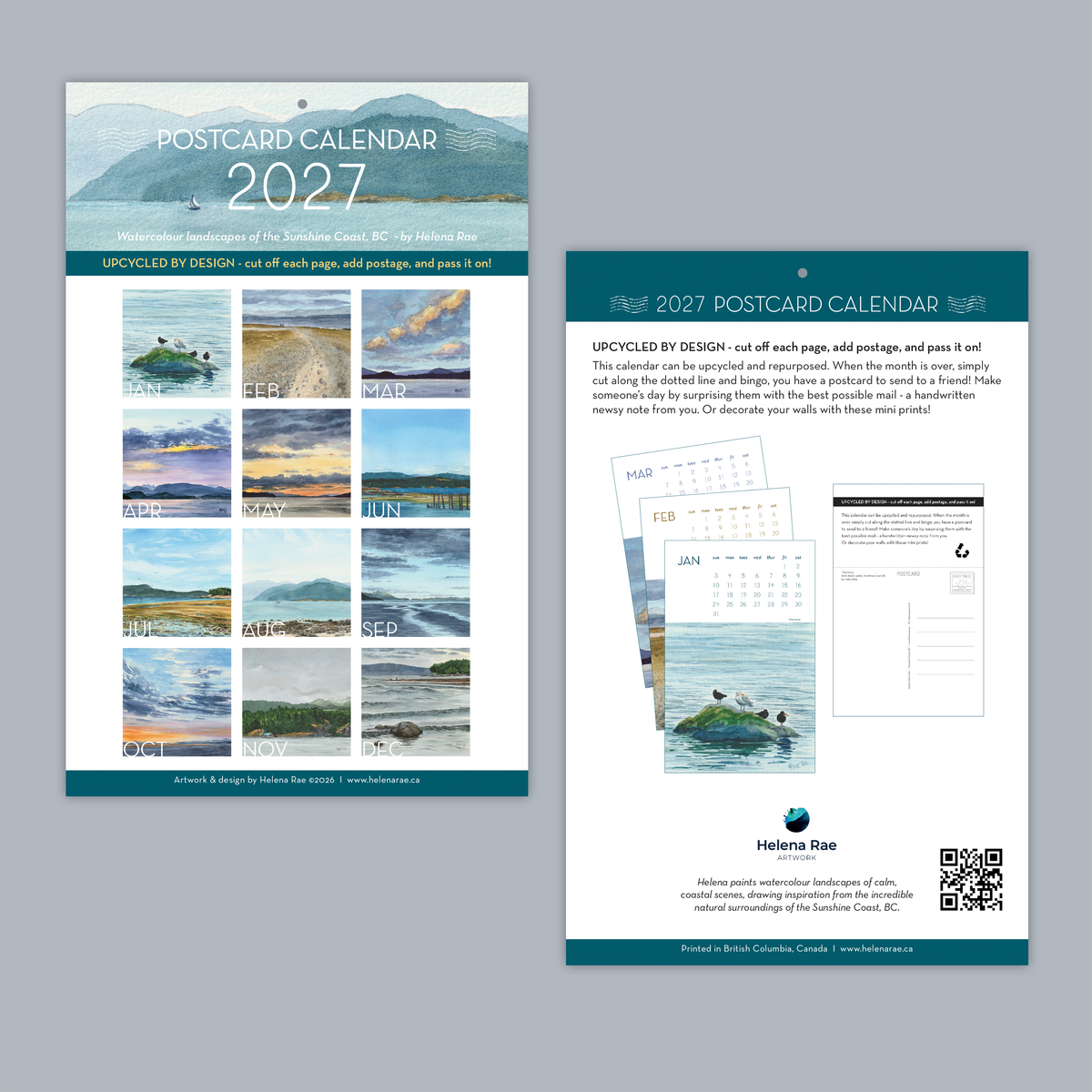 2027 postcard calendar