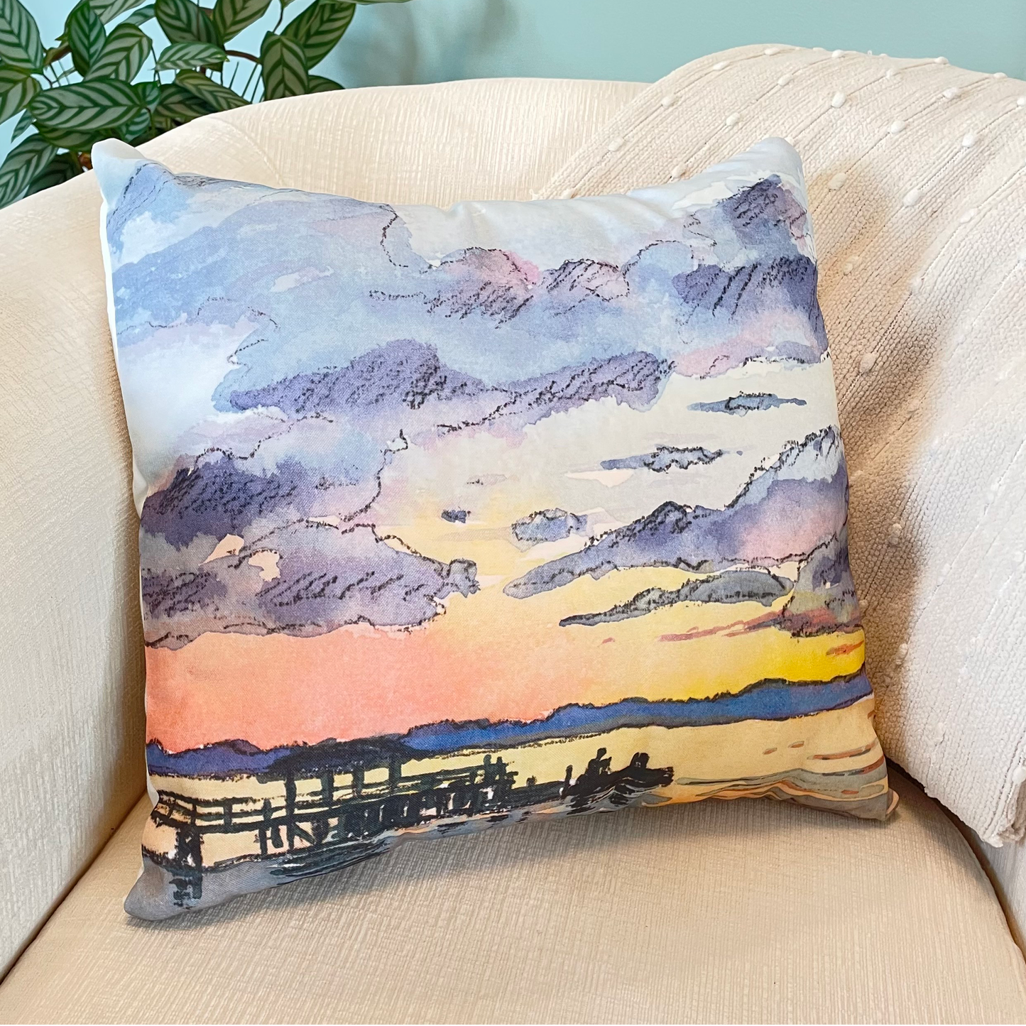 Sunset Pier cushion cover