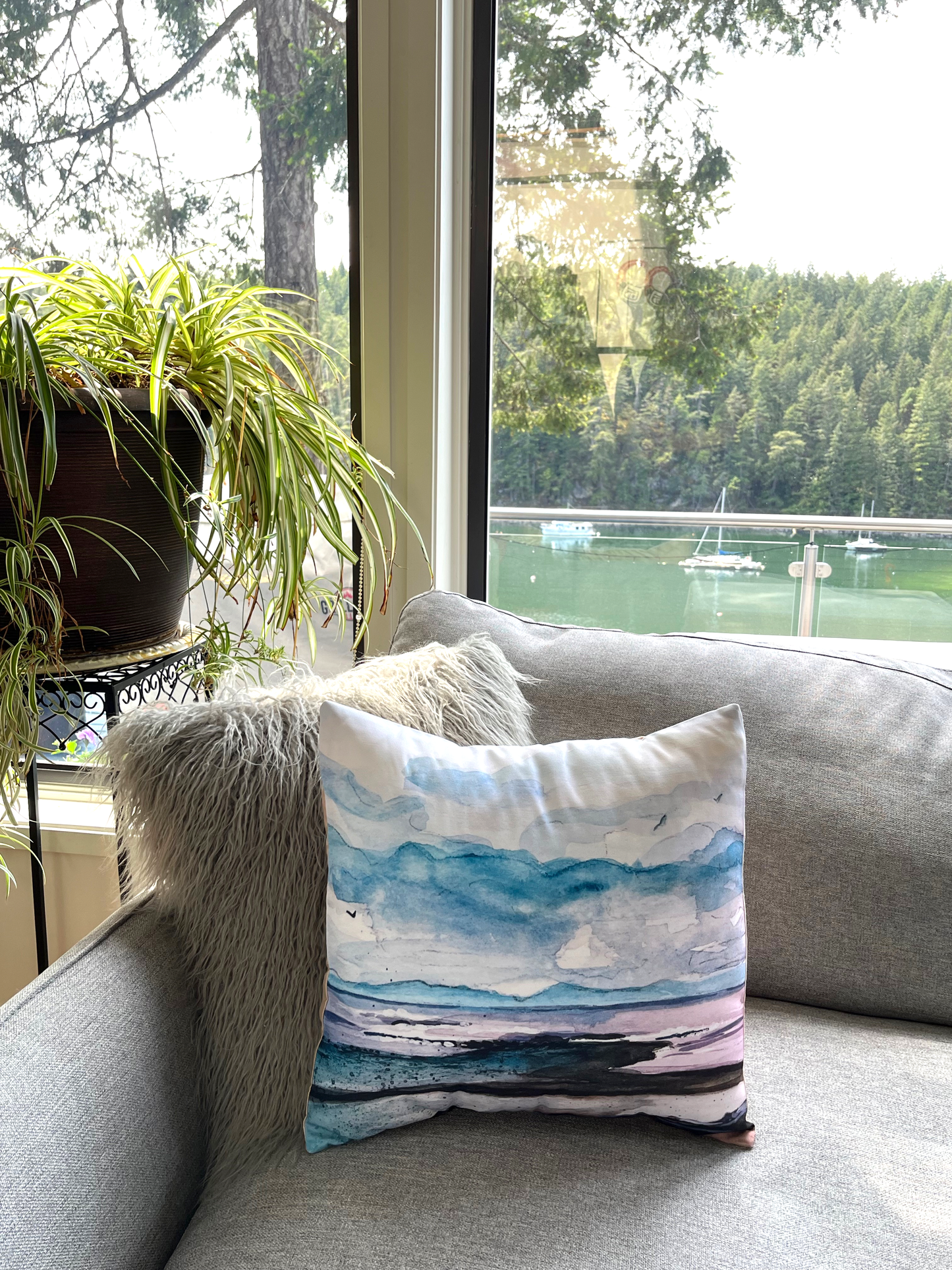 Zig-Zag Shoreline cushion cover