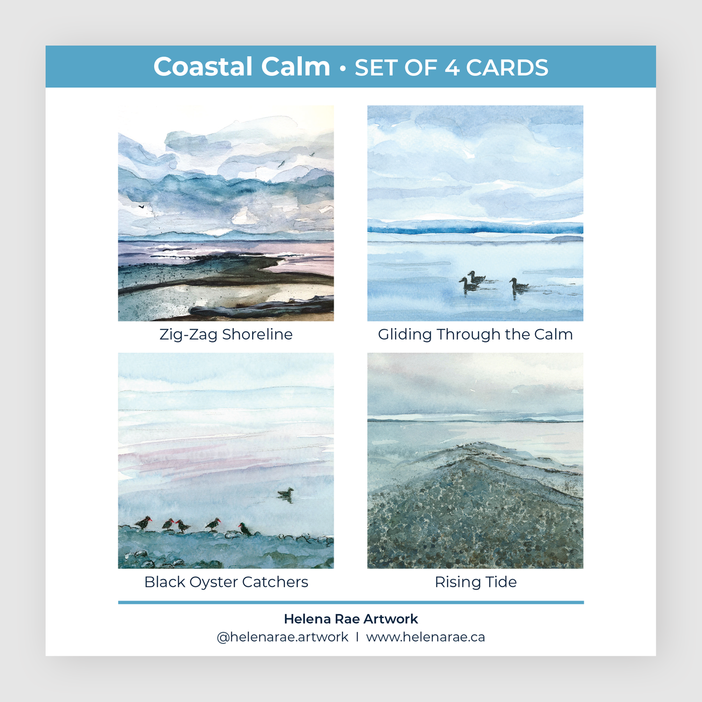 Coastal Calm - set of 4 cards