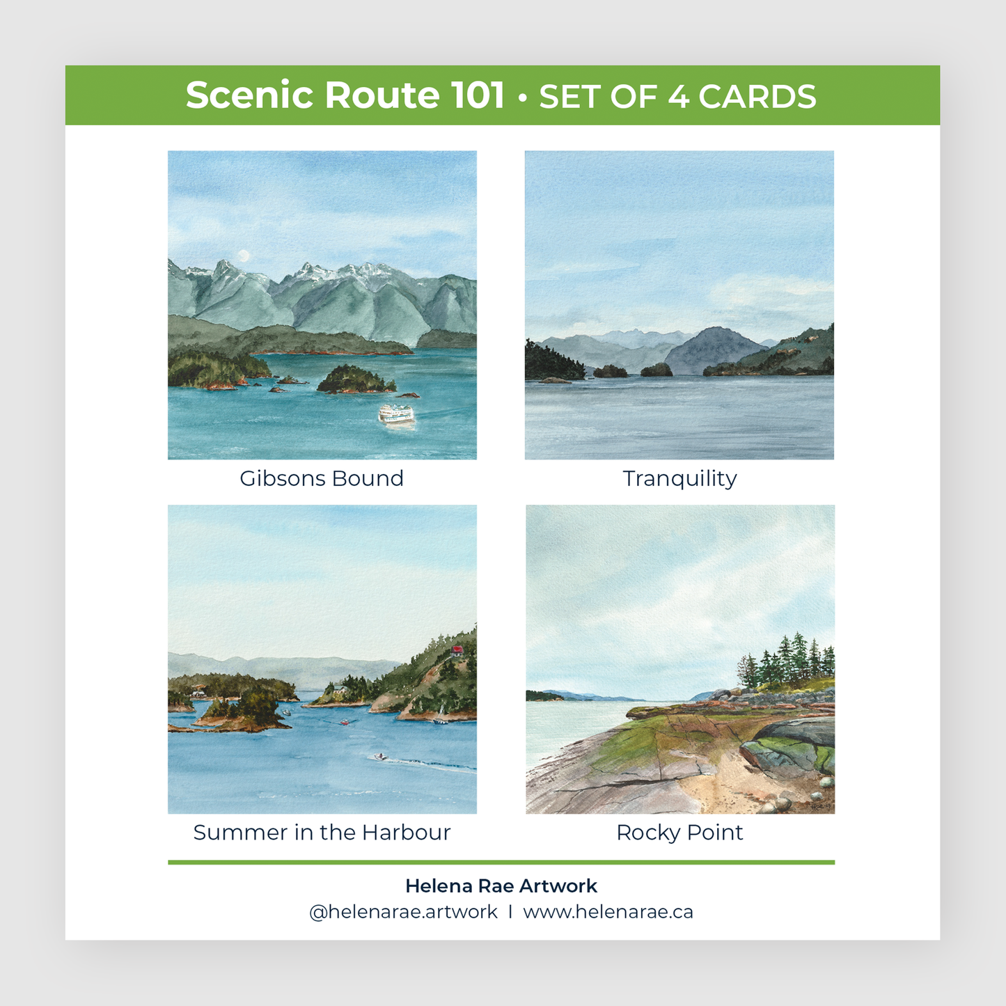 Scenic Route 101 - set of 4 cards